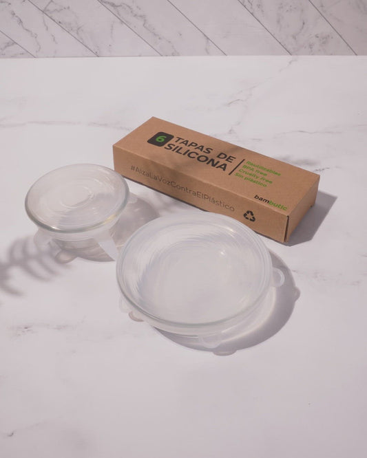 Tapas de silicona reutilizables y ajustables